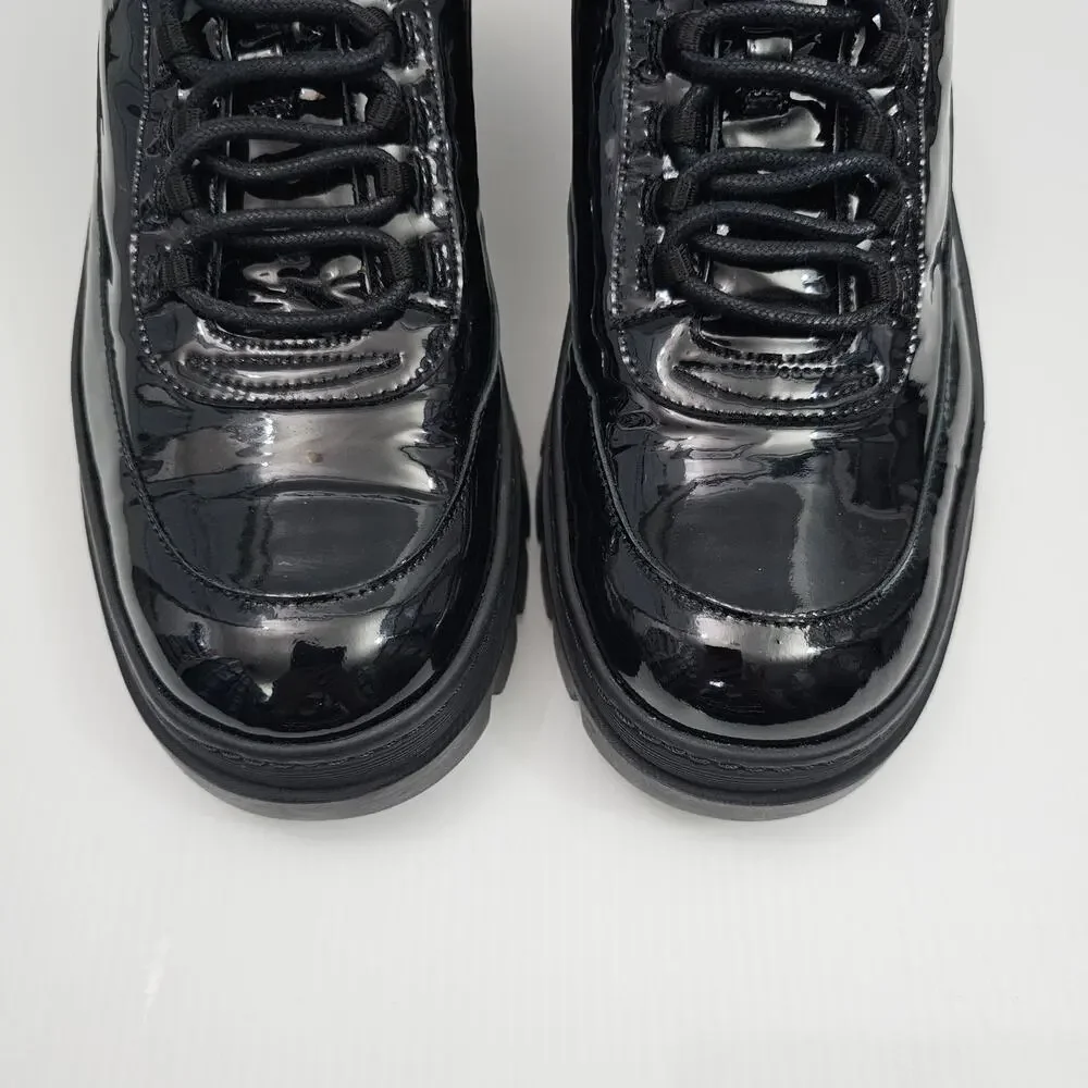 Valentina Rangoni Maracana Sneaker Womens 7.5 Black Glove Leather Platform